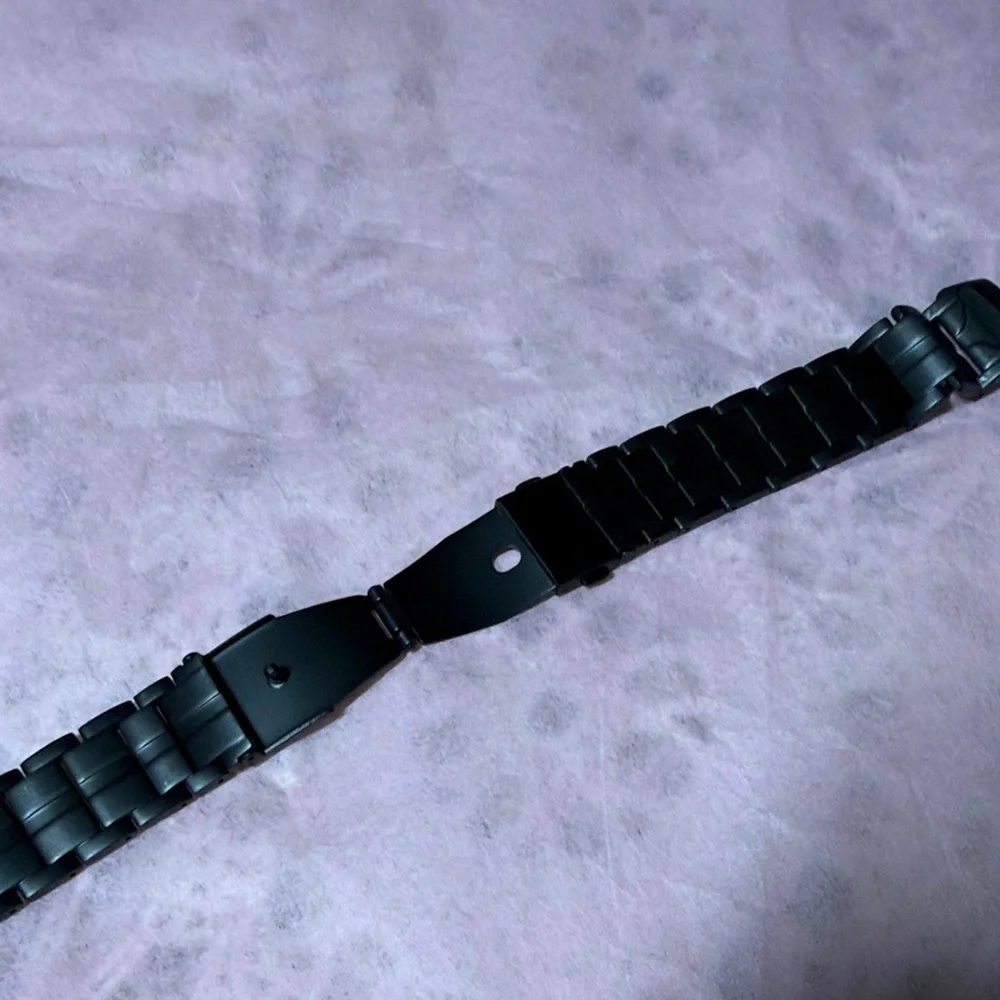 Black Metal Watch Band for Fitbit